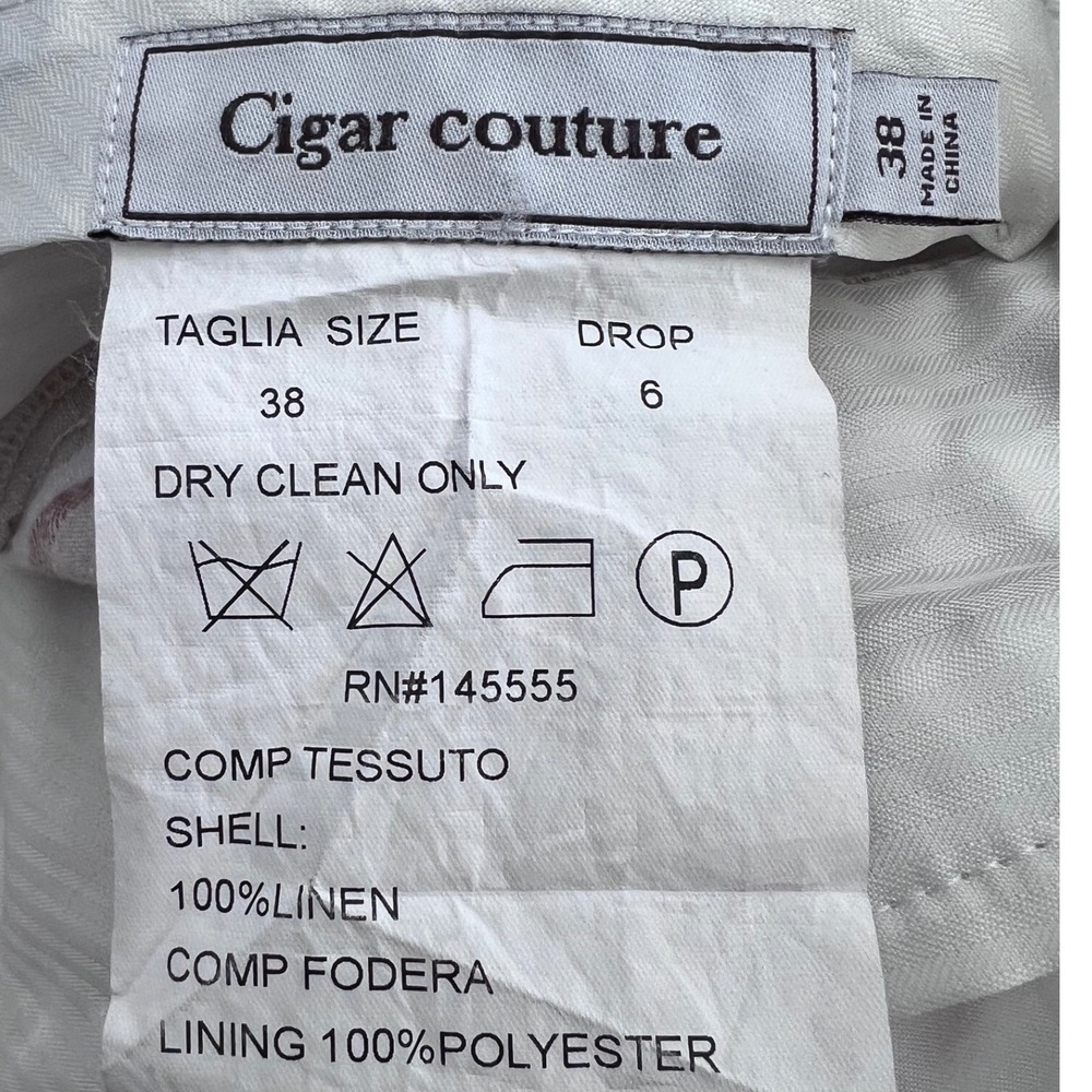 VTG Cigar Couture Mens 100% Linen Striped Shorts Sz 38 Brn/Wt 90s Beach Vacation - Picture 3 of 4